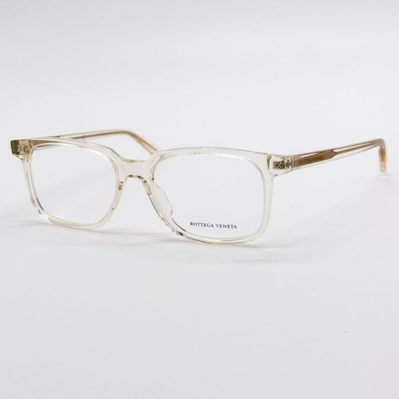NEW BOTTEGA VENETA EYEGLASSES BV1024O 005 SQUARE BEIGE TRANSPSRENT UNISEX EYEWEA - Picture 2 of 6